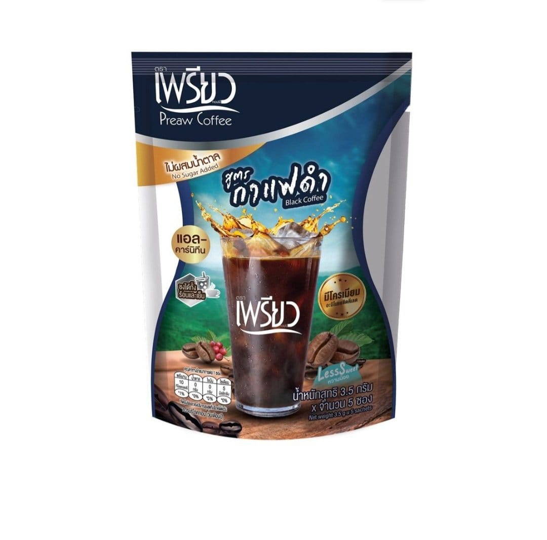 PREAW COFFEE Black Coffee Chromium 3.5g × 5 Sachets
