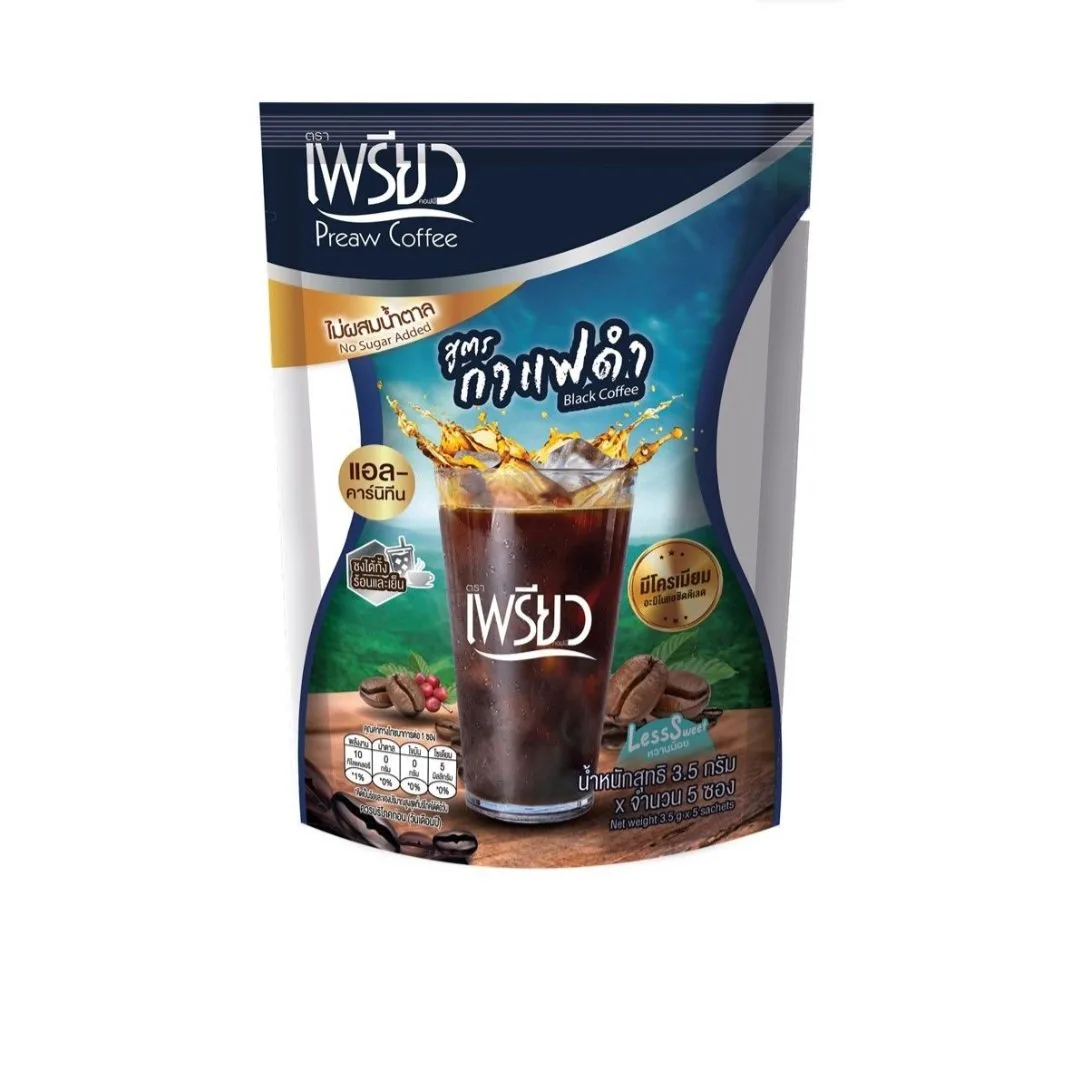 PREAW COFFEE Black Coffee Chromium 3.5g × 5 Sachets
