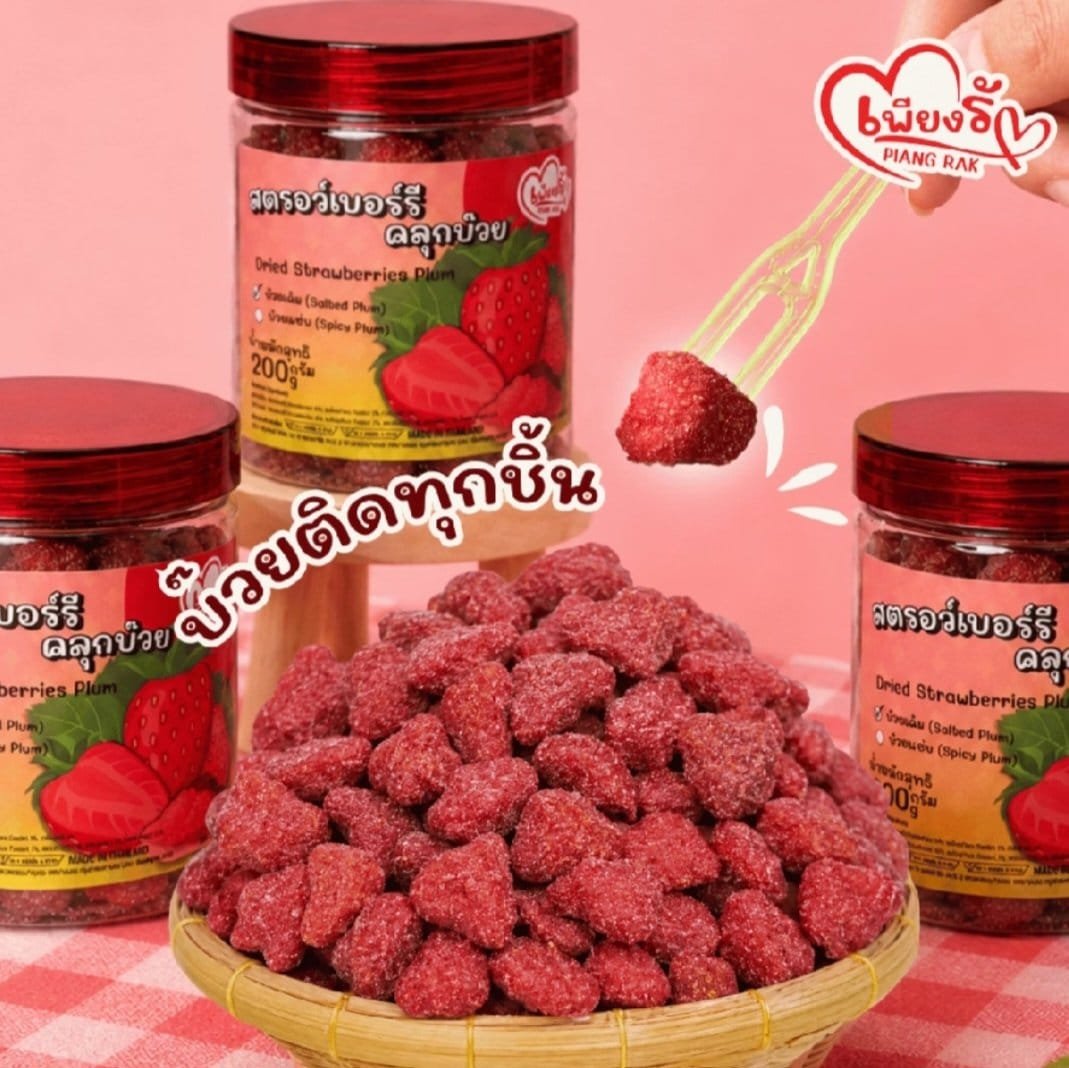 PIANGRAK DRIED STRAWBERRIES WITH PLUM🍓 200g. - Image 3